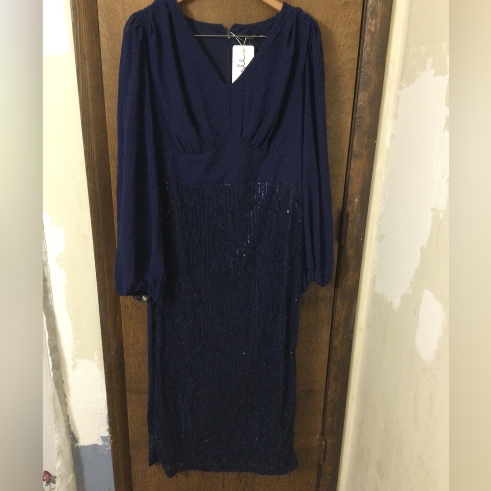 Shein 3X Lantern Sleeve Maxi Dress NEW
